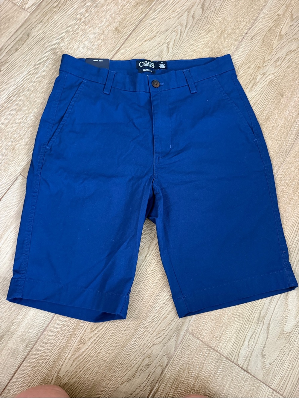 Chaps Stretch Chino Shorts Men's Size 30 Blue Flat Front
